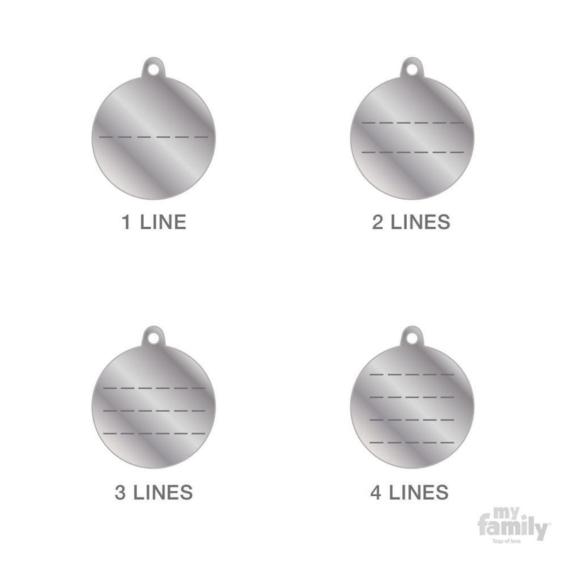 My Family ID TAG BASIC COLLECTION SMALL CIRCLE BLACK IN ALUMINUM