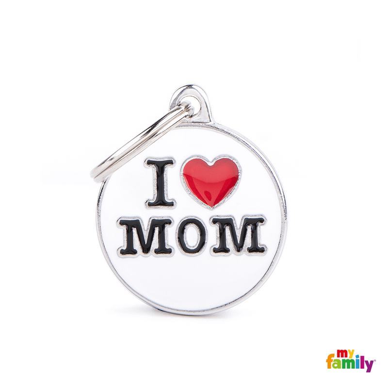 My Family CHARMS ID TAG CIRCLE "I LOVE MOM"