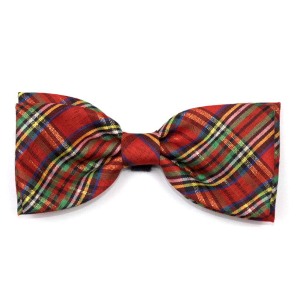 The Worthy Dog Red Lurex Plaid Bow Tie