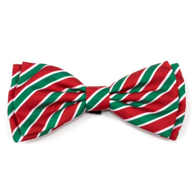 The Worthy Dog Holiday Stripe Bow Tie