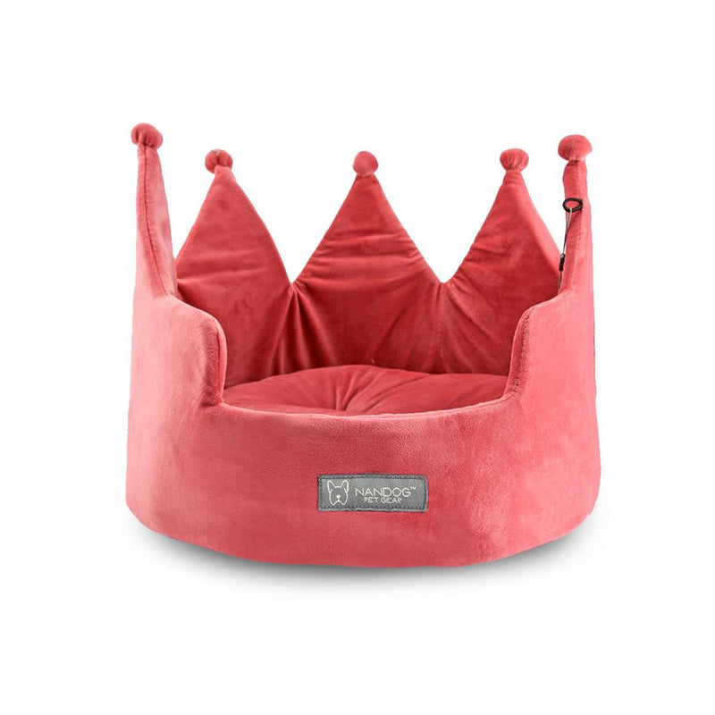 Nandog Crown Bed Micro Plush- Pink