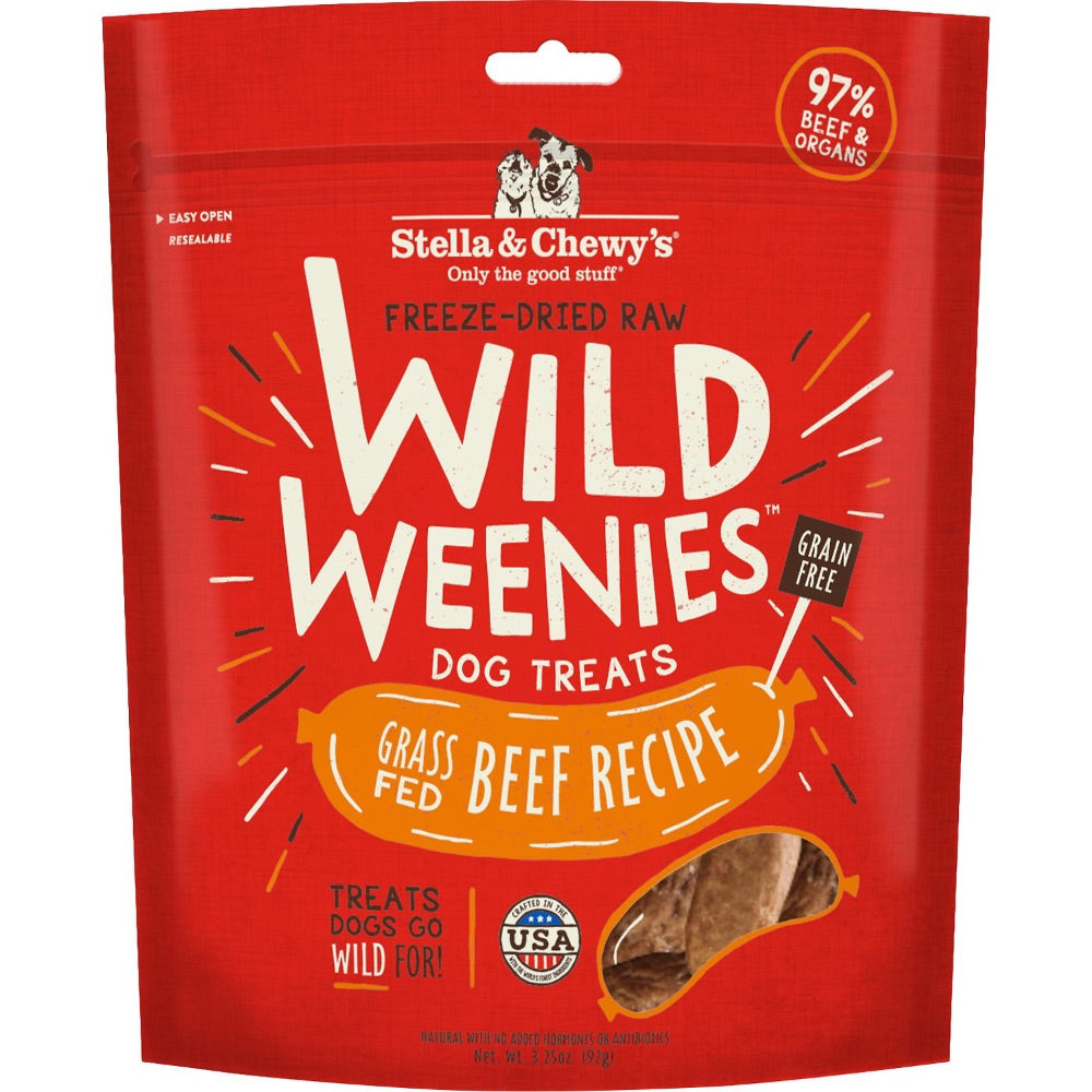 Stella & Chewy's® Freeze Dried Raw Wild Weenies Grain Free Grass-Fed Beef Recipe Dog Treats 3.25oz - Expiring 23rd Oct. 2023