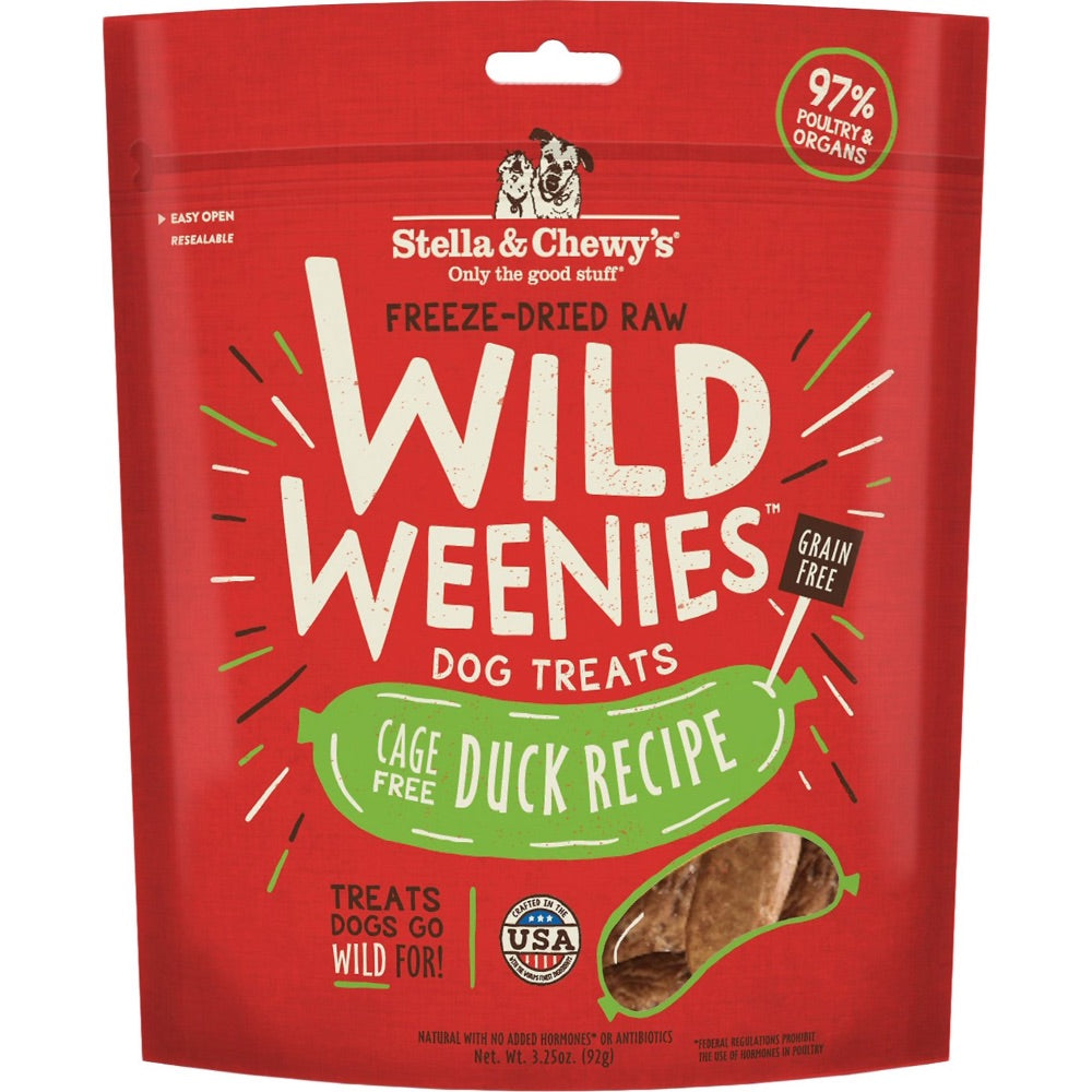 *BUY 1 GET 1 FREE* Stella & Chewy's® Freeze Dried Raw Wild Weenies Grain Free Cage Free Duck Recipe Dog Treats 3.25oz - Expiring April 24th, 2024