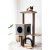 Petpals Elevate Brown 3 Level Cat Tree with Condo, Perch, Spring, and Toy