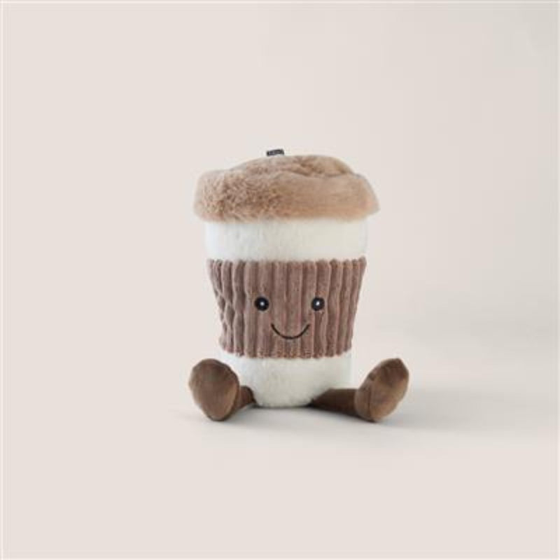 NANDOG MY BFF COFFEE CUP PLUSH PET TOY - TAN