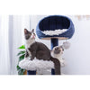 Petpals Galaxy Blue and Gray 4 Level 40" Cat Tree With Paper Rope Posts, Shag Fur Perch, and Condo