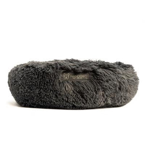 NANDOG ROUND SHAGGY PET BED - 26" IN DIAMETER - DARK GRAY