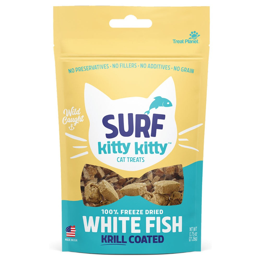 Treat Planet Surf Kitty Kitty Freeze Dried White Fish Treat with Krill Coating .6oz