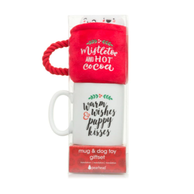 Pearhead Mistletoe Mug & Dog Toy Gift Set