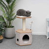 Catry Cat Tree Shrine Style - Natural All in 1 Kitten Condo Paper Rope Covered Scratch Post