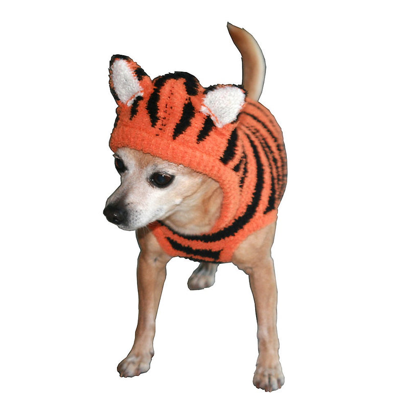 Hip Doggie Chenille Tiger Hoodie Dog Sweater