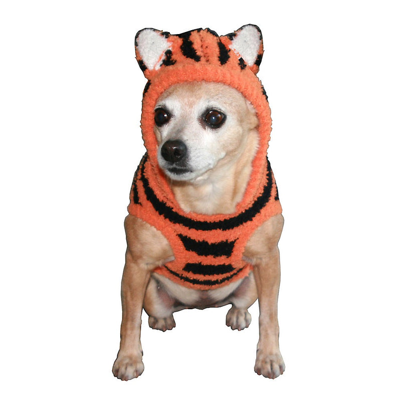 Hip Doggie Chenille Tiger Hoodie Dog Sweater