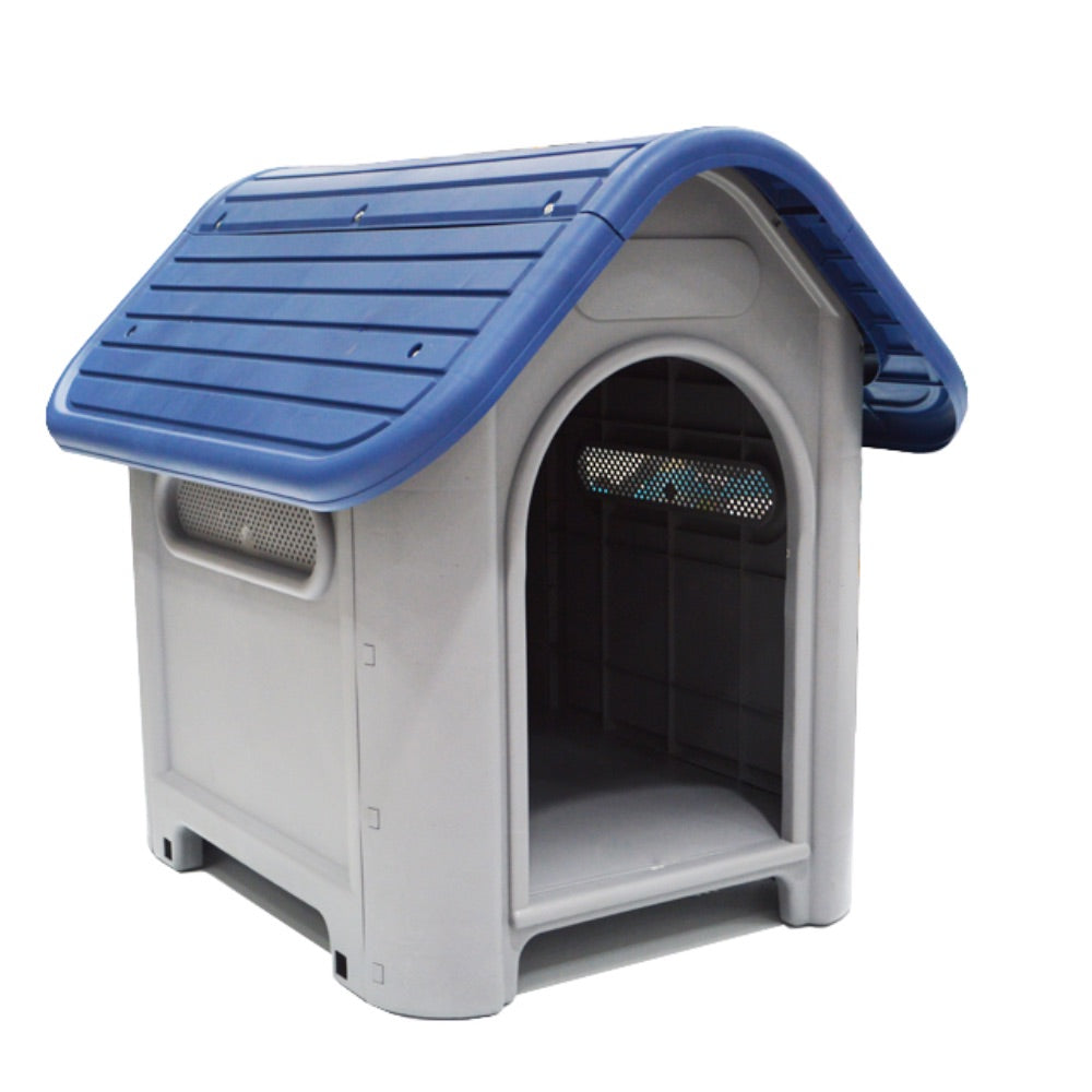 Small Breed Dog House - Blue & Grey