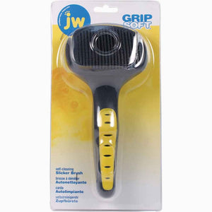 JW® GripSoft® Self-Cleaning Slicker Brush