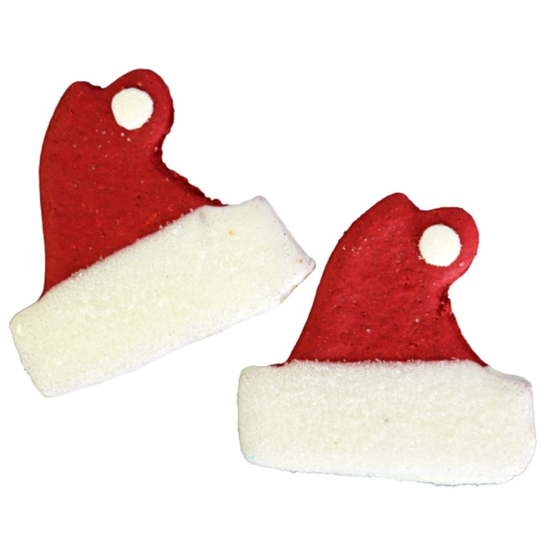 Preppy Puppy Bakery Hand Decorated Molasses Santa Hat Cookies