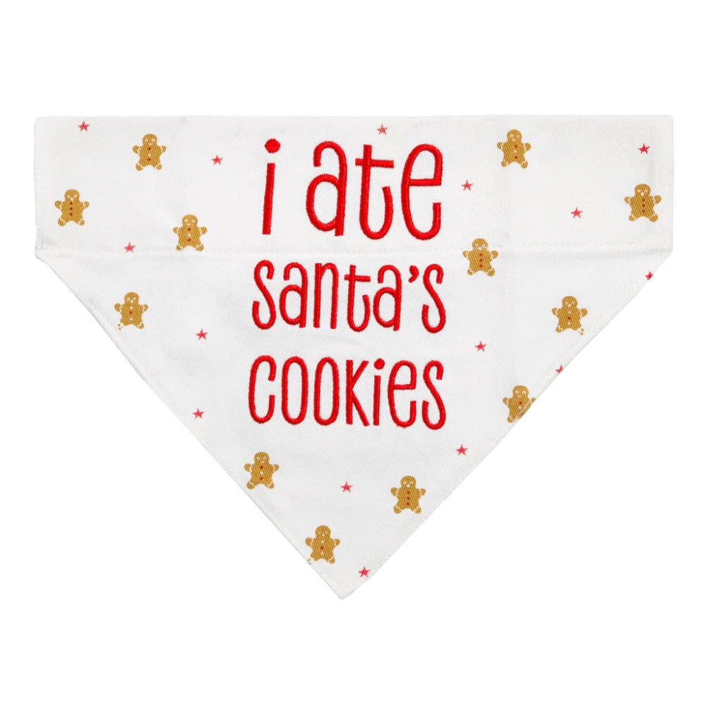 Pearhead "I Ate Santa's Cookies" holiday pet bandana