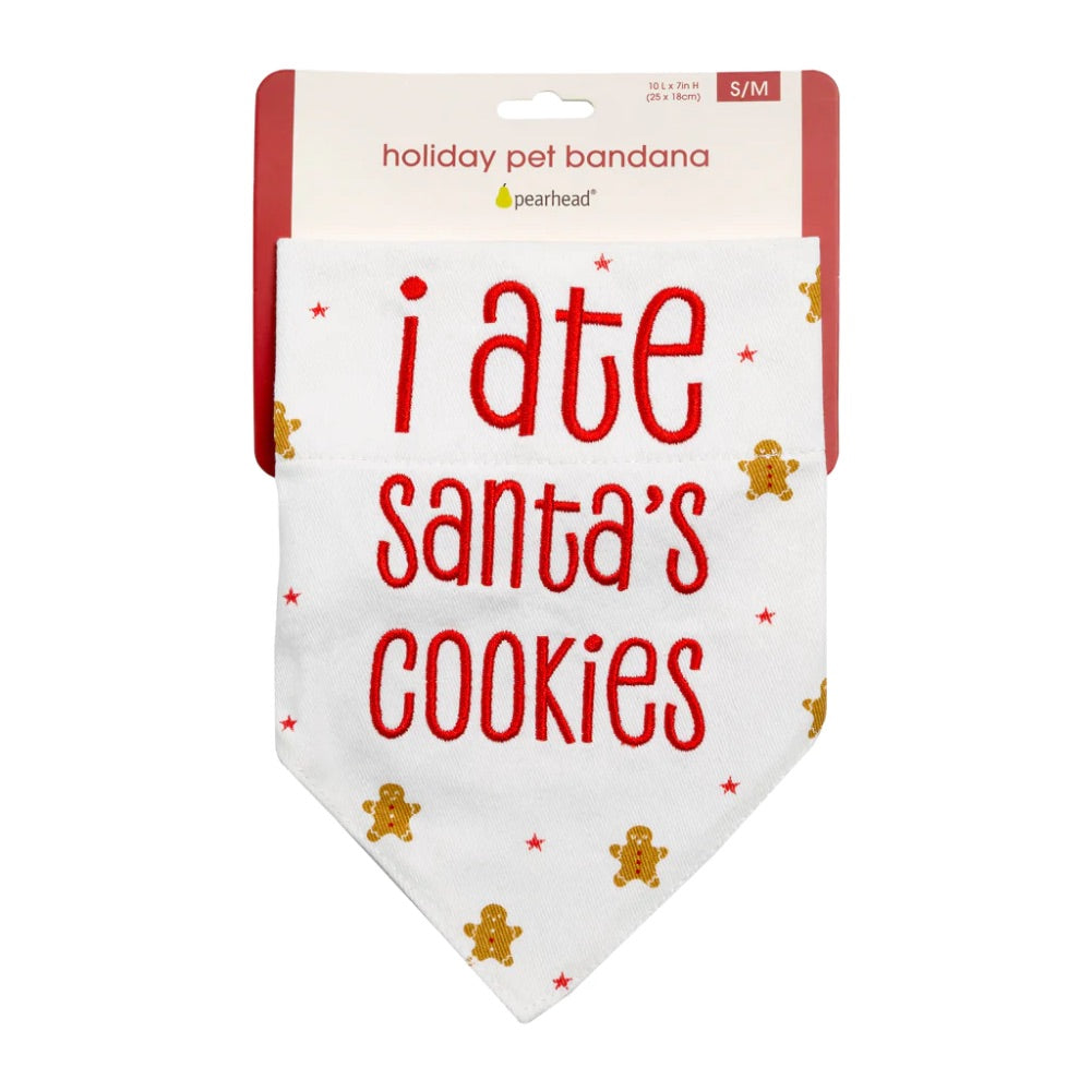 Pearhead "I Ate Santa's Cookies" holiday pet bandana