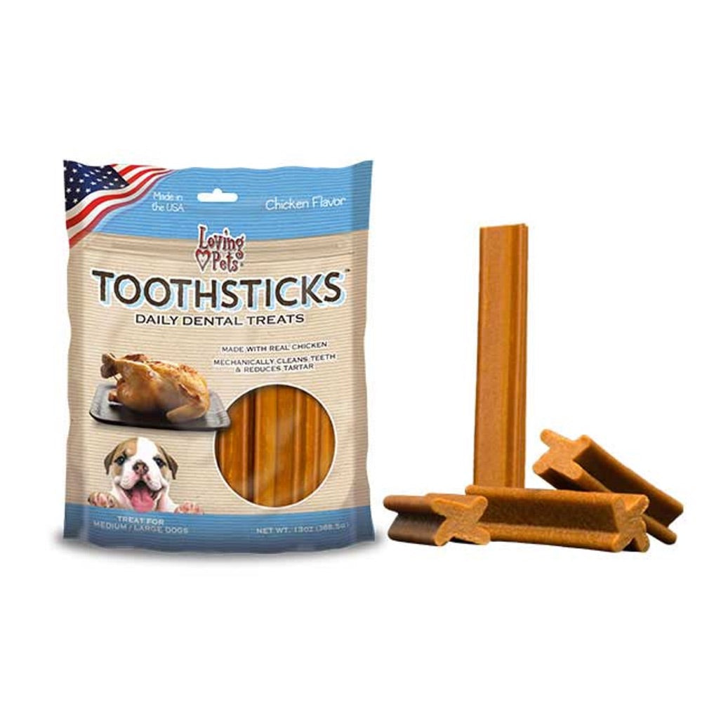 Loving Pets Toothsticks - Chicken Dental Sticks for Dogs