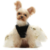 Fitwarm Embroidery Sequins Dog Dresses Tulle Pet Gown Black