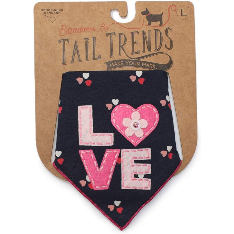 Tail Trends Love with Hearts & Flowers Valentines Bandana