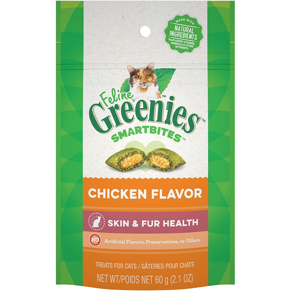 Feline Greenies Smartbites Skin & Fur Chicken for Cats 2.1oz