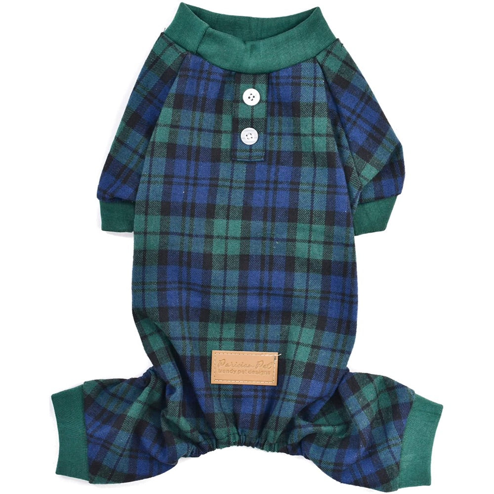 Parisian Pet Green/Blue Plaid Scottish Pajama