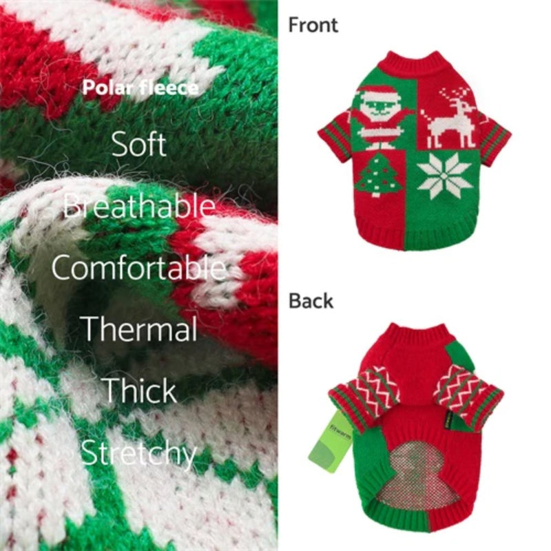 Fitwarm Christmas Reindeer Colour Block Sweater