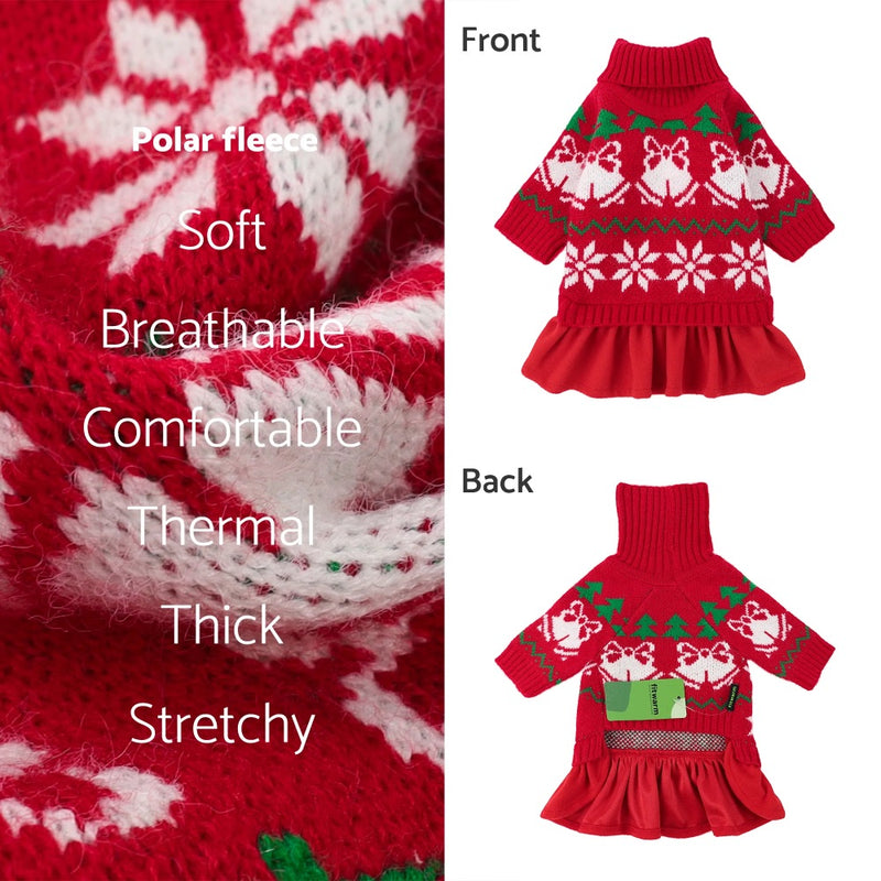 Fitwarm Christmas Turtleneck Sweater Dress