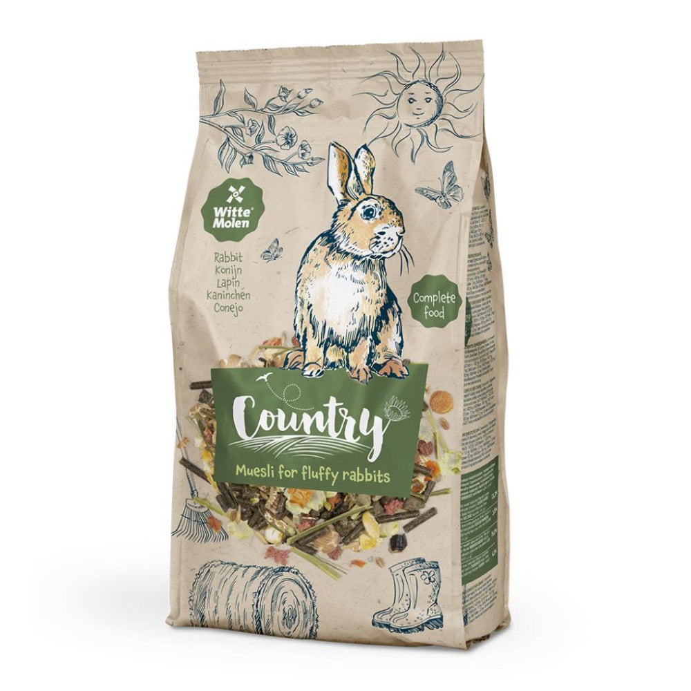 Buy 1 Get 1 Free! Witte Molen COUNTRY Rabbit Muesli for Dwarf Rabbits - 800g - Expiring 9th October,2023