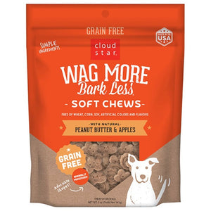 Cloud Star Wag More Bark Less Soft & Chewy Treats 5 oz - Peanut Butter & Apples