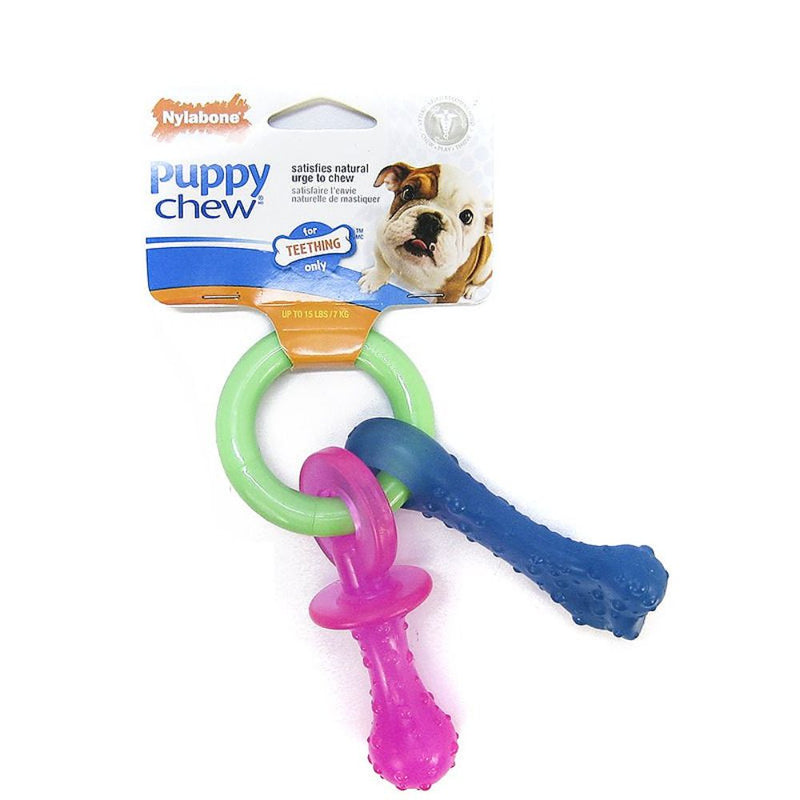 Nylabone® Teething Puppy Chew™ Bacon Flavor Teething Pacifier Chew Puppy Toy - X-Small