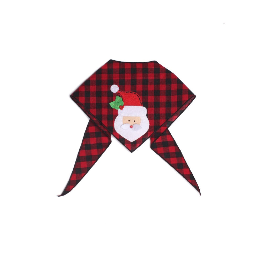 Tail Trends Box Plaid SANTA CLAUS Bandana