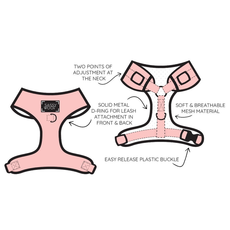 Sassy Woof Adjustable Harness - Santorini