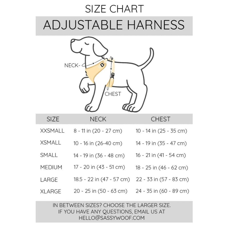 Sassy Woof Adjustable Harness - Bee Kind & Love Dogs