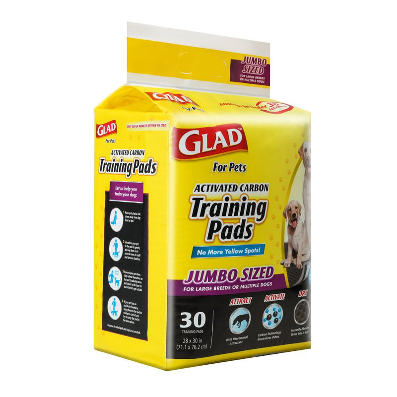 Glad for Pets Jumbo Activated Carbon Training Pads For Large Breeds (30 Count)