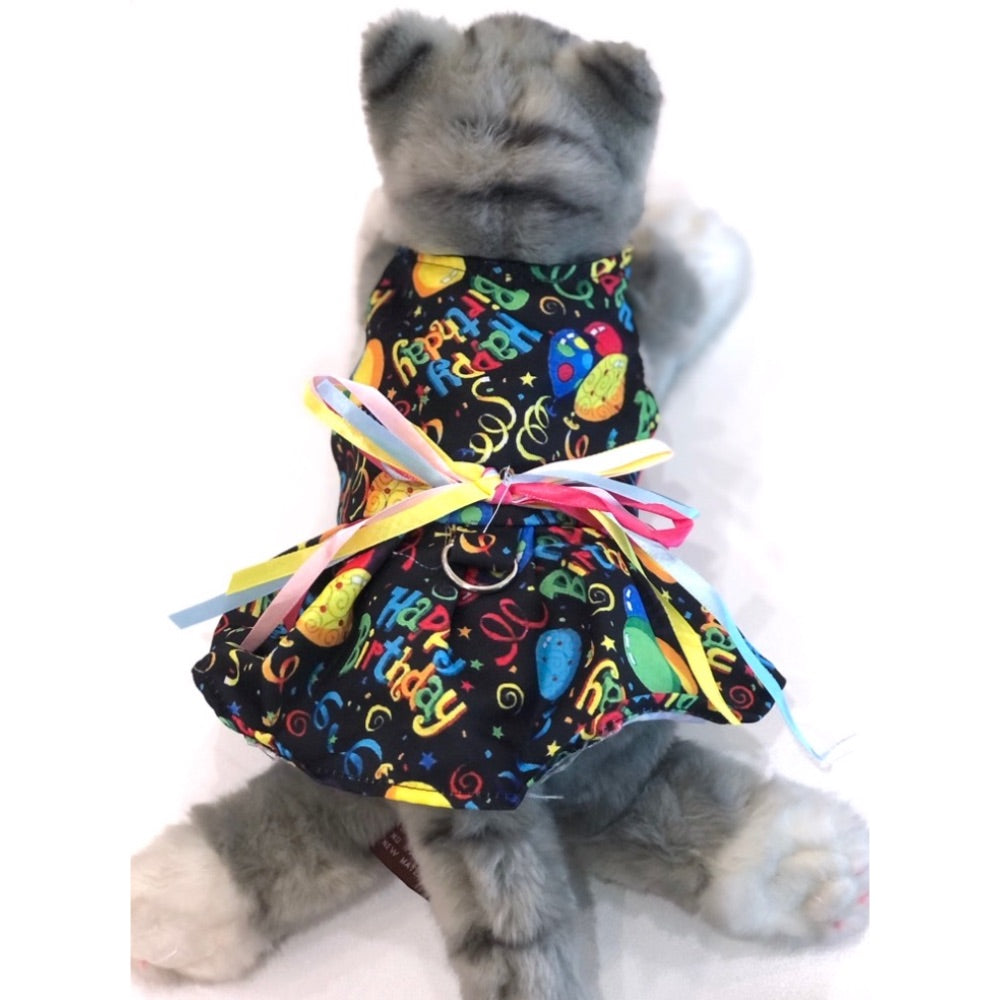 Paws and Whiskers Happy Birthday Harness Dress