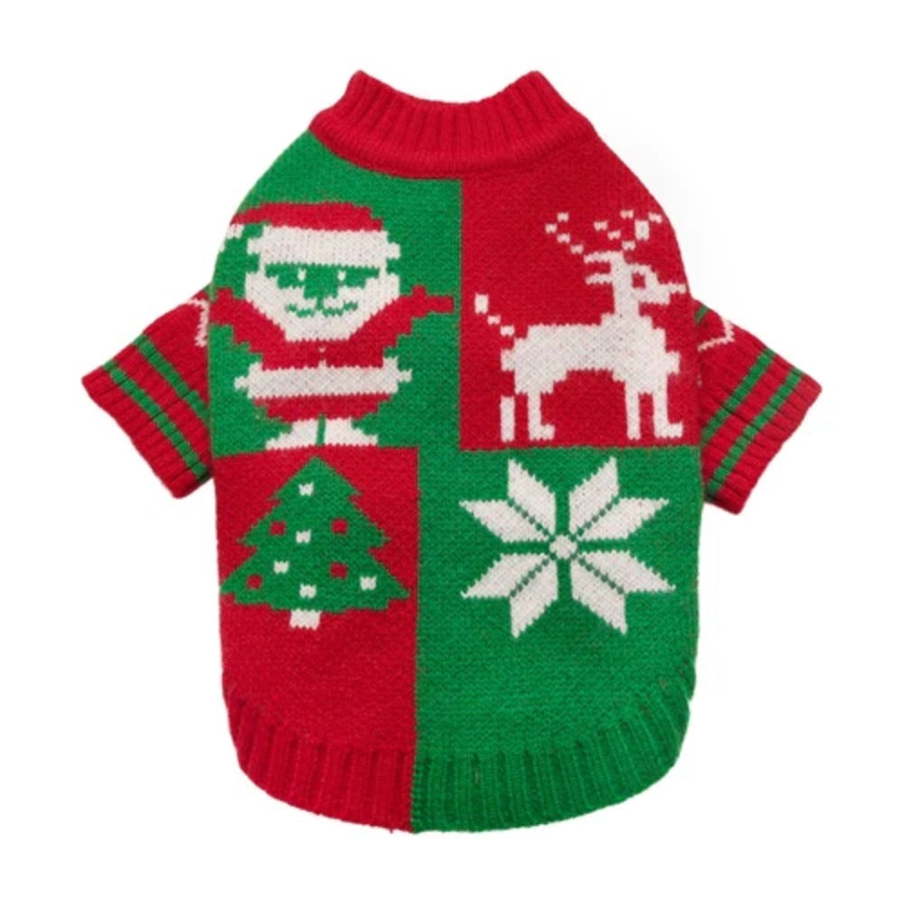 Fitwarm Christmas Reindeer Colour Block Sweater