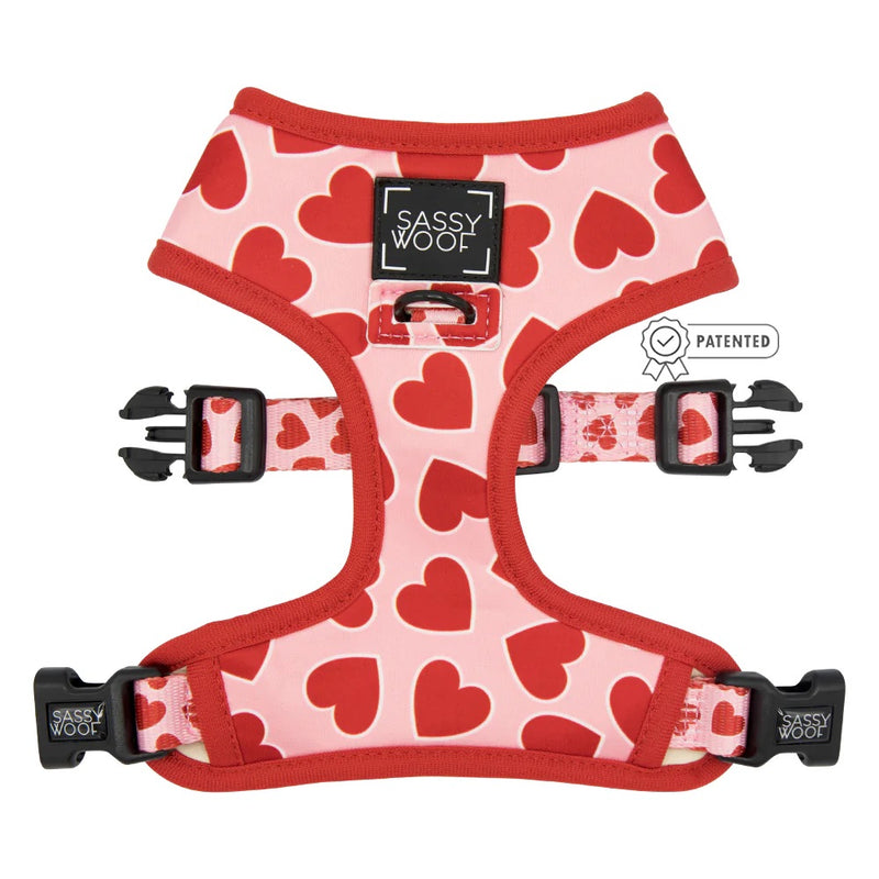 Sassy Woof DOG REVERSIBLE HARNESS - LOVE AT FIRST BARK