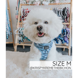 Sassy Woof Adjustable Harness - Mama's Boy with White Heart