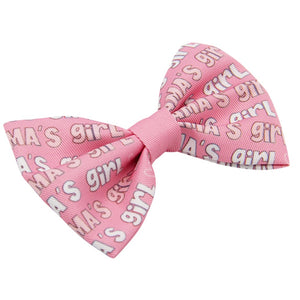 Sassy Woof DOG BOWTIE - Pink & White MAMA'S GIRL