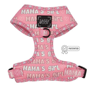 Sassy Woof Pink & White ADJUSTABLE HARNESS - MAMA'S GIRL