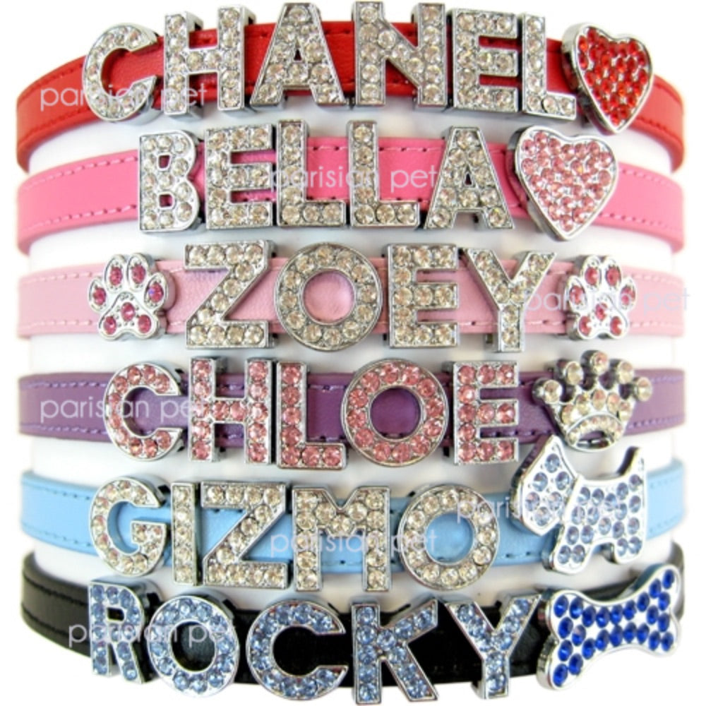 Parisian Pet Rhinestone Letters For Personalized Collars
