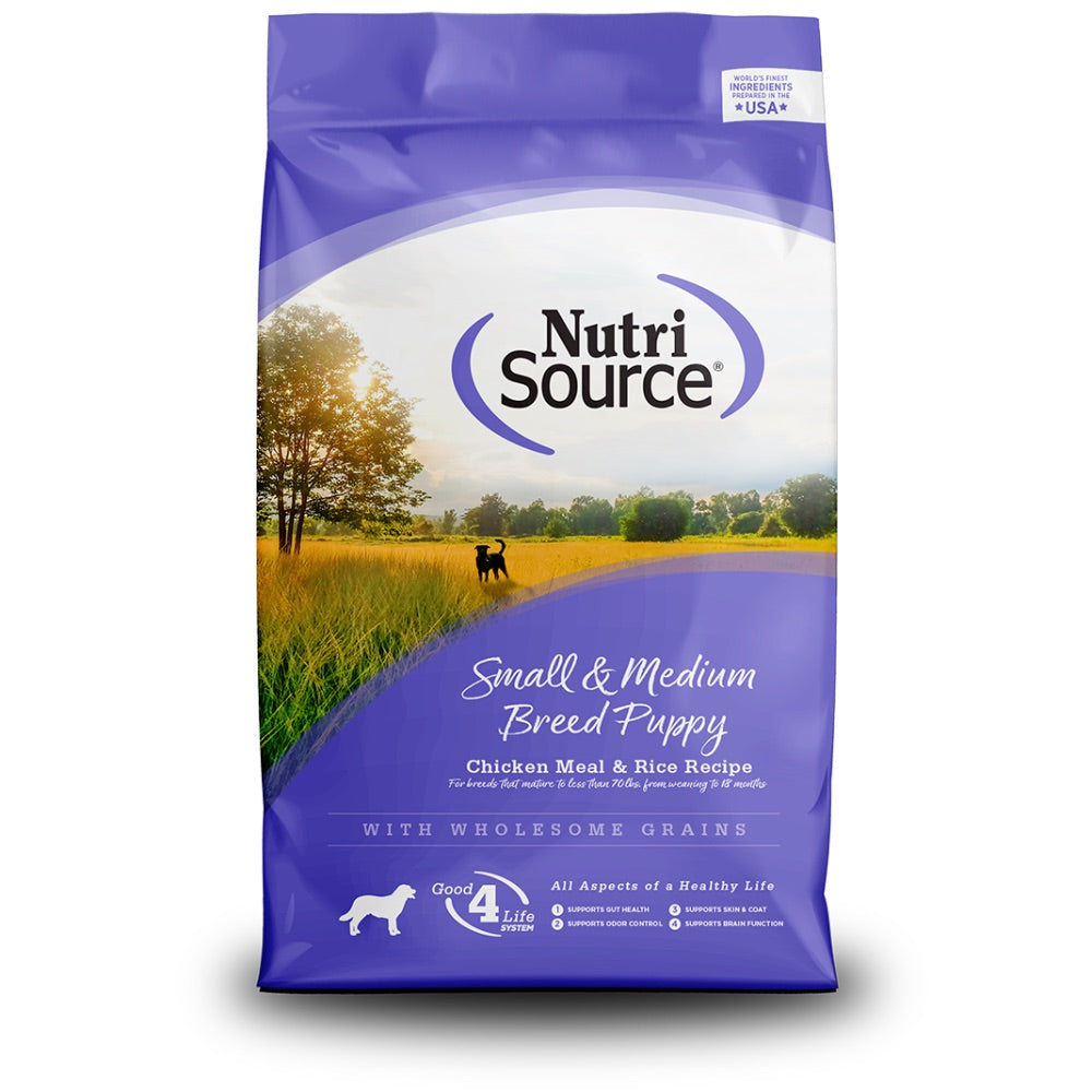 NutriSource Small & Medium Breed Puppy Chicken Meal & Rice Recipe - 26lbs