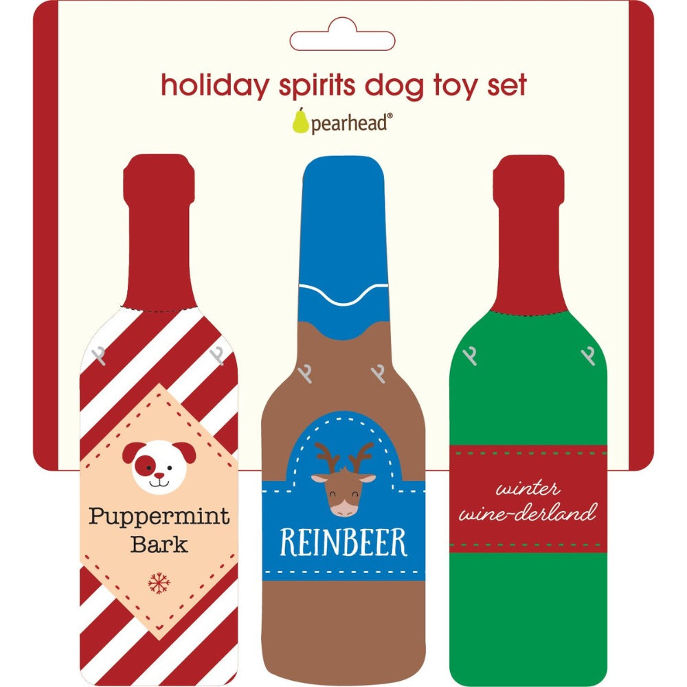 Pearhead Holiday Spirits Dog Toy Set