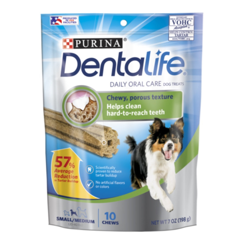Purina DentaLife Daily Oral Care Chew Treats for Small & Medium Dogs- 10 Chews