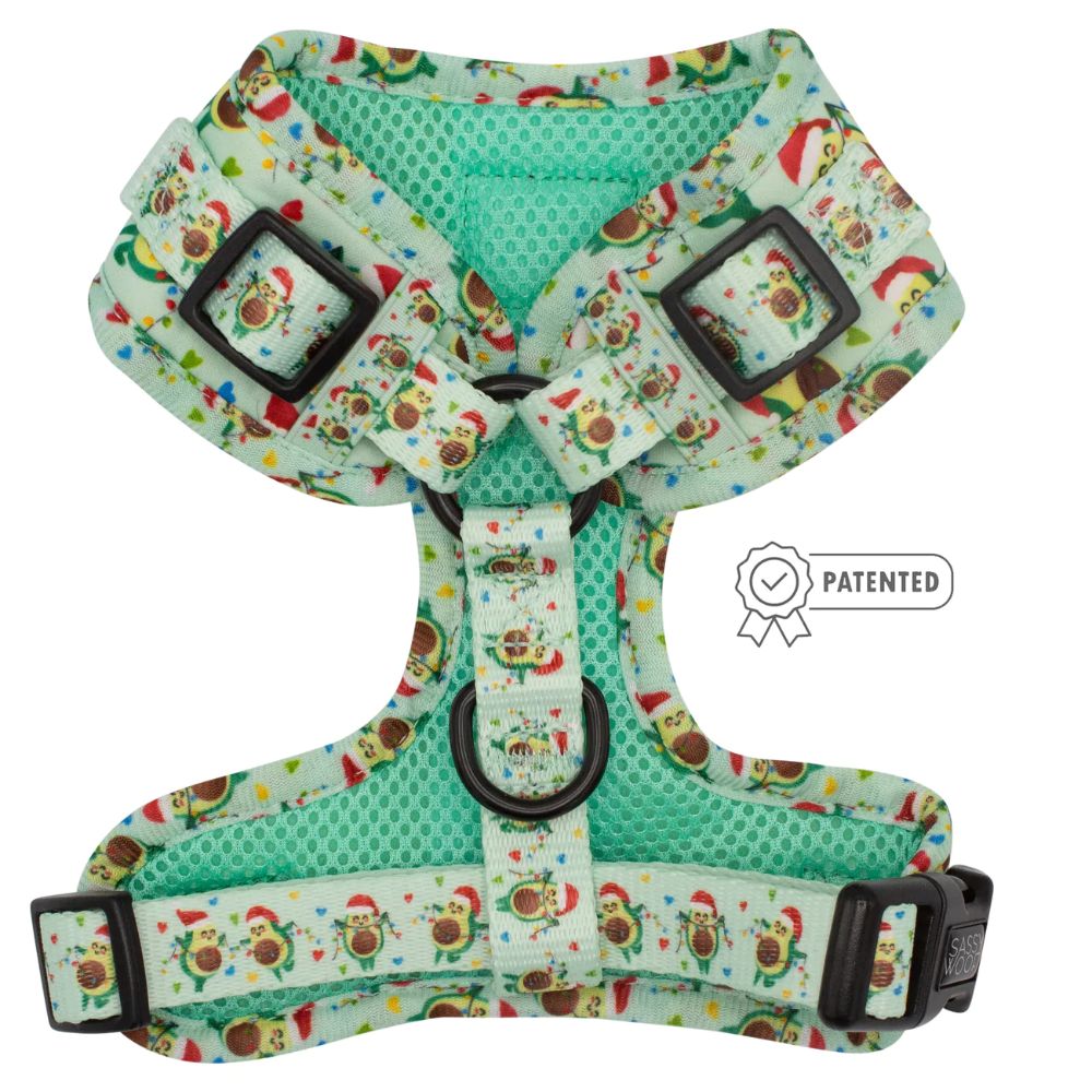 SASSY WOOF ADJUSTABLE HARNESS - JINGLE BELL GUAC