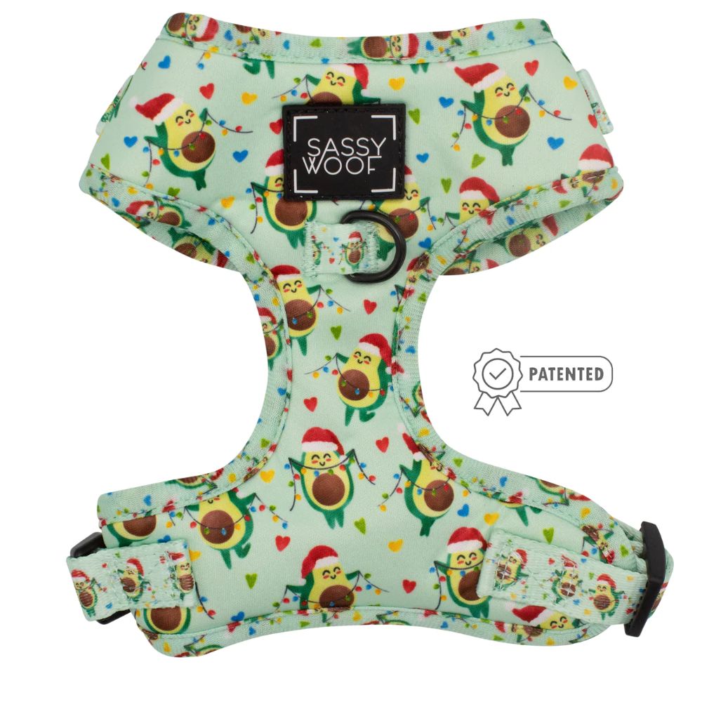 SASSY WOOF ADJUSTABLE HARNESS - JINGLE BELL GUAC