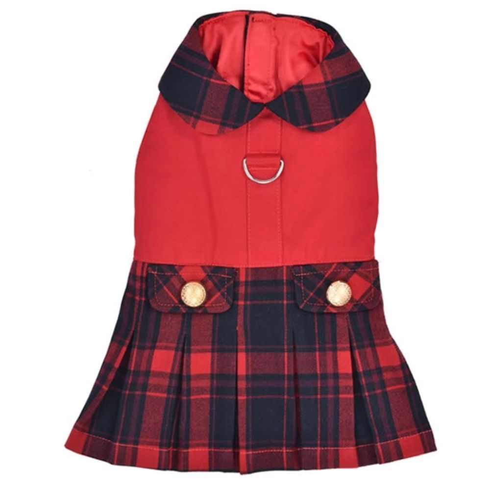 Parisian Pet Scottish Red and Blue Plaid Dress
