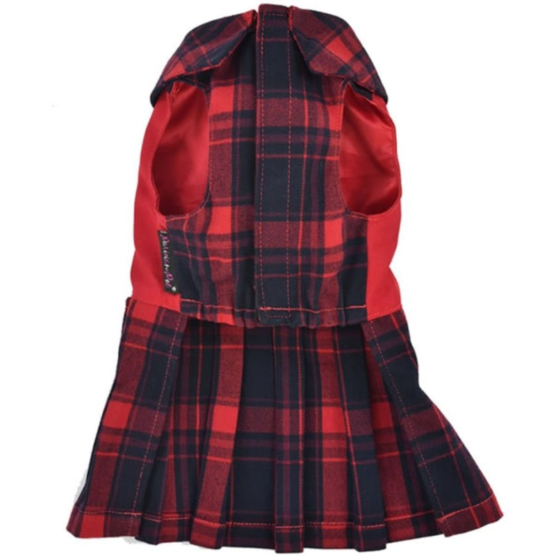 Parisian Pet Scottish Red and Blue Plaid Dress