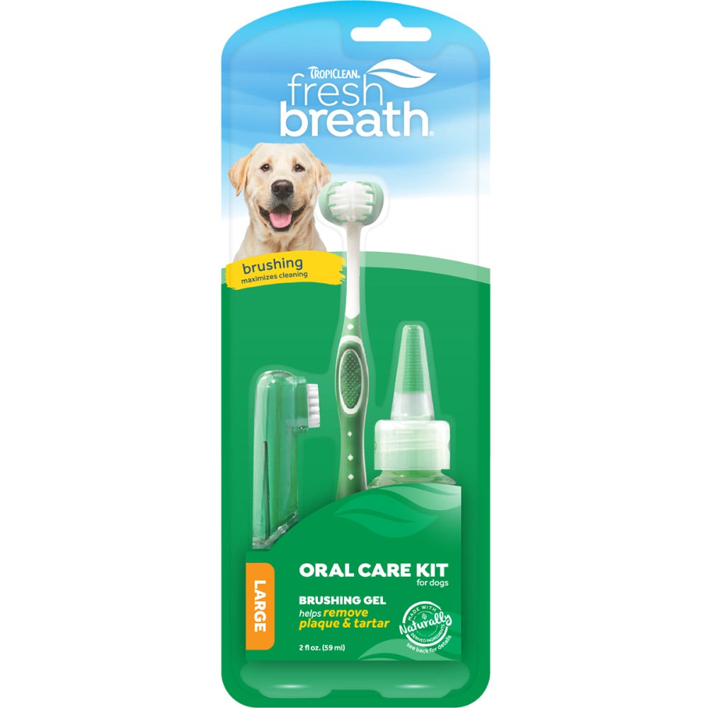 TROPICLEAN FRESH BREATH ORAL CARE KIT FOR LARGE DOGS